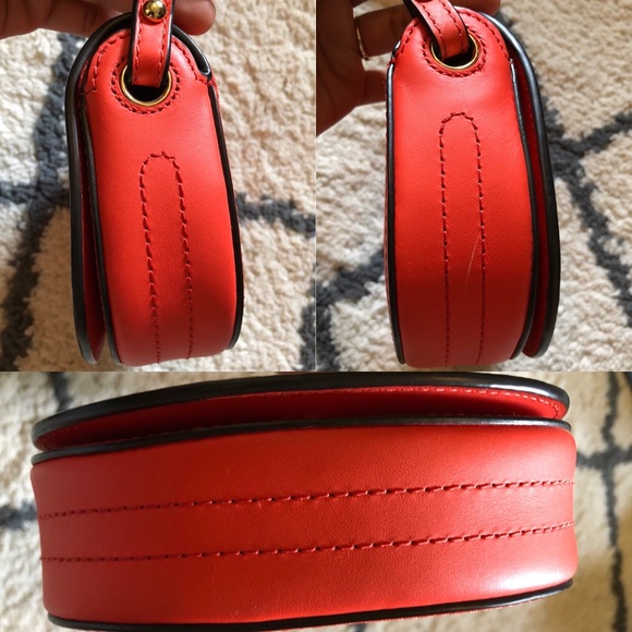 Auth Tory Burch Poppy Red Mini Saddles Crossbody - Picture 8 of 8